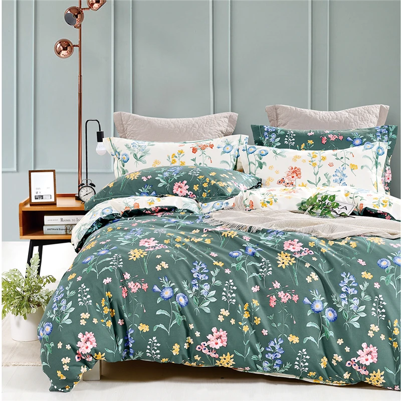 KOSMOS Wholesale Hotel Home Bed Sheet Printed 100% Cotton Bedding Comfortable and Soft Duvet Cover Set