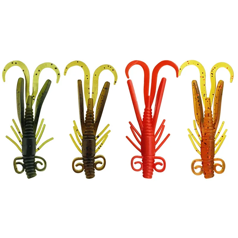 New OEM 4 types Fishing Craw Lure Lobster Shrimp Lure Soft Plastic Fishing Bait worm
