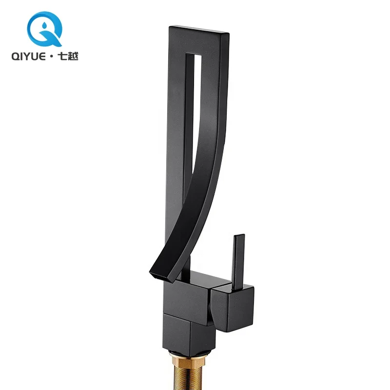 Modern hotel copper grifos de cocina single lever hot and cold matte black kitchen sink faucets tap