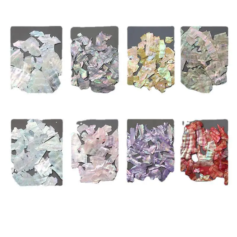 Chic and Delicate Nail Art Decorations - Thin Japanese Mica Pieces and Irregular Multicolor Shell Rhinestones