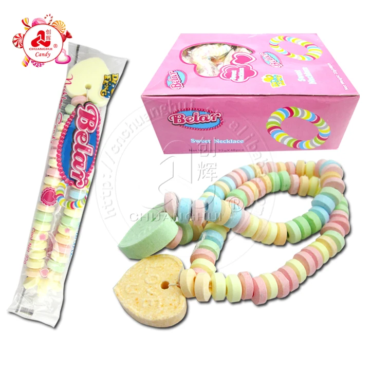 Dextrose Press Candy 22gr Heart Sweet Necklace Candy