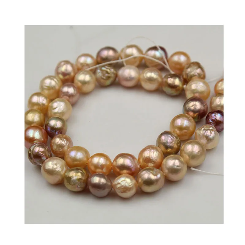10mm Natural Golden Baroque Pearl Strands Edison Pearl