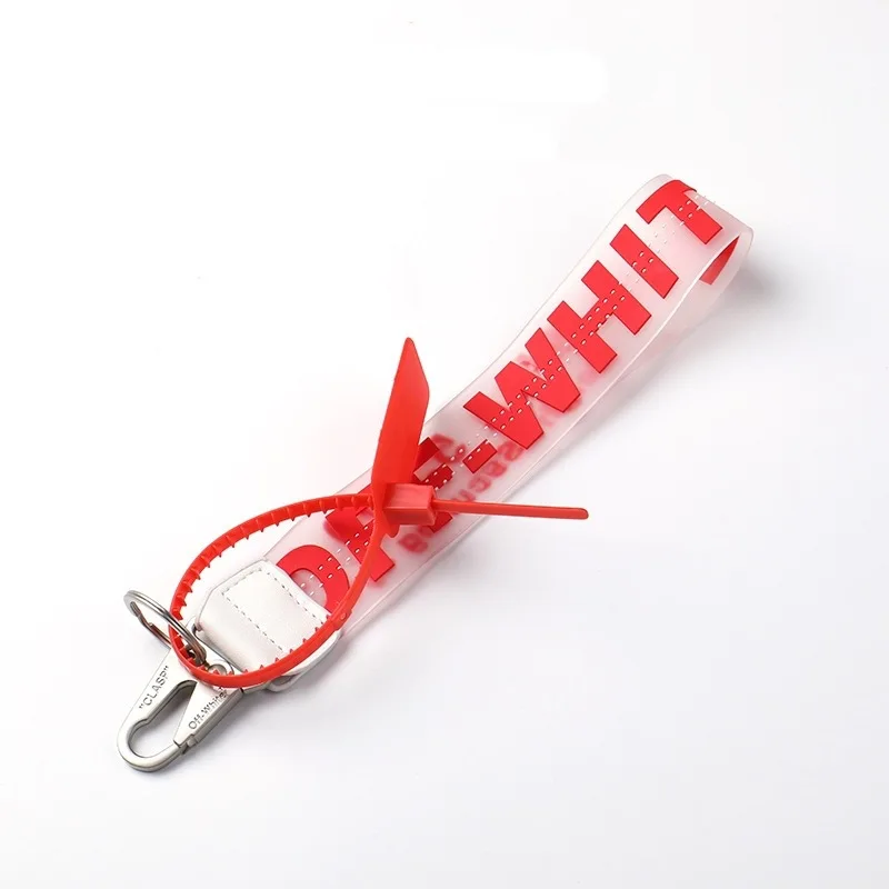 Оптовая продажа 2022 брелок для ключей Offwhite шнурок из ПВХ пластиковая бирка с надписью брелки