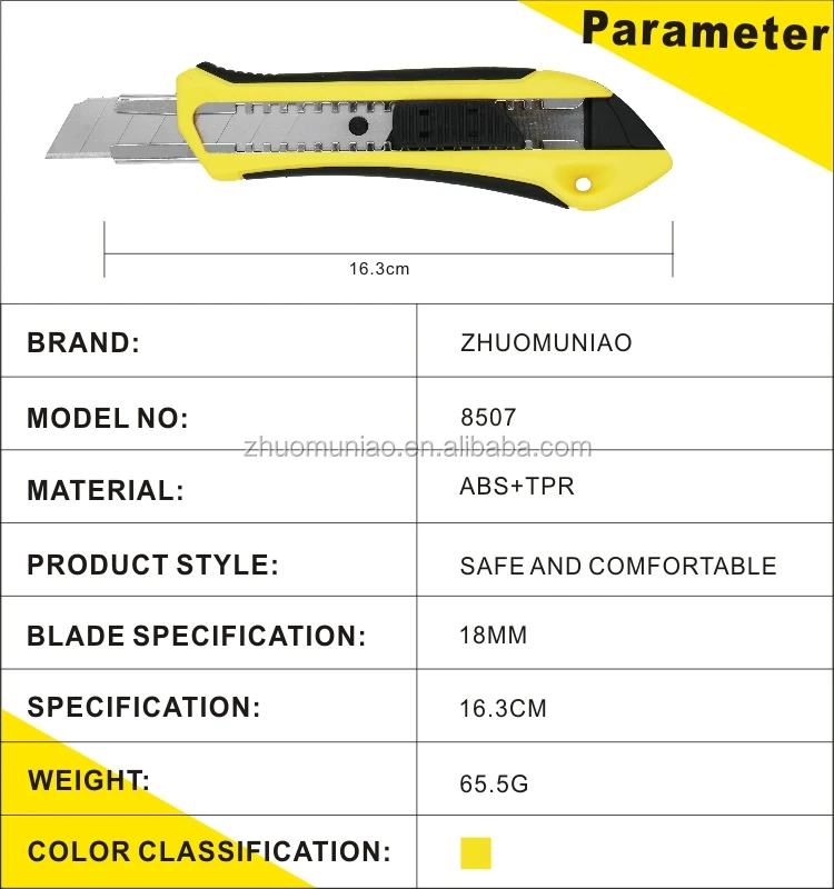 18 mm snap off plastic knife auto locking wallpaper safety retractable cardboard paper cutter
