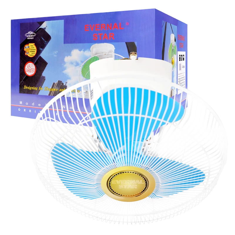 EVERNAL STAR orbit fan power  orbit rechargeable 16 inch ceiling fan oem home Oscillating solar AC 220V cheap price low