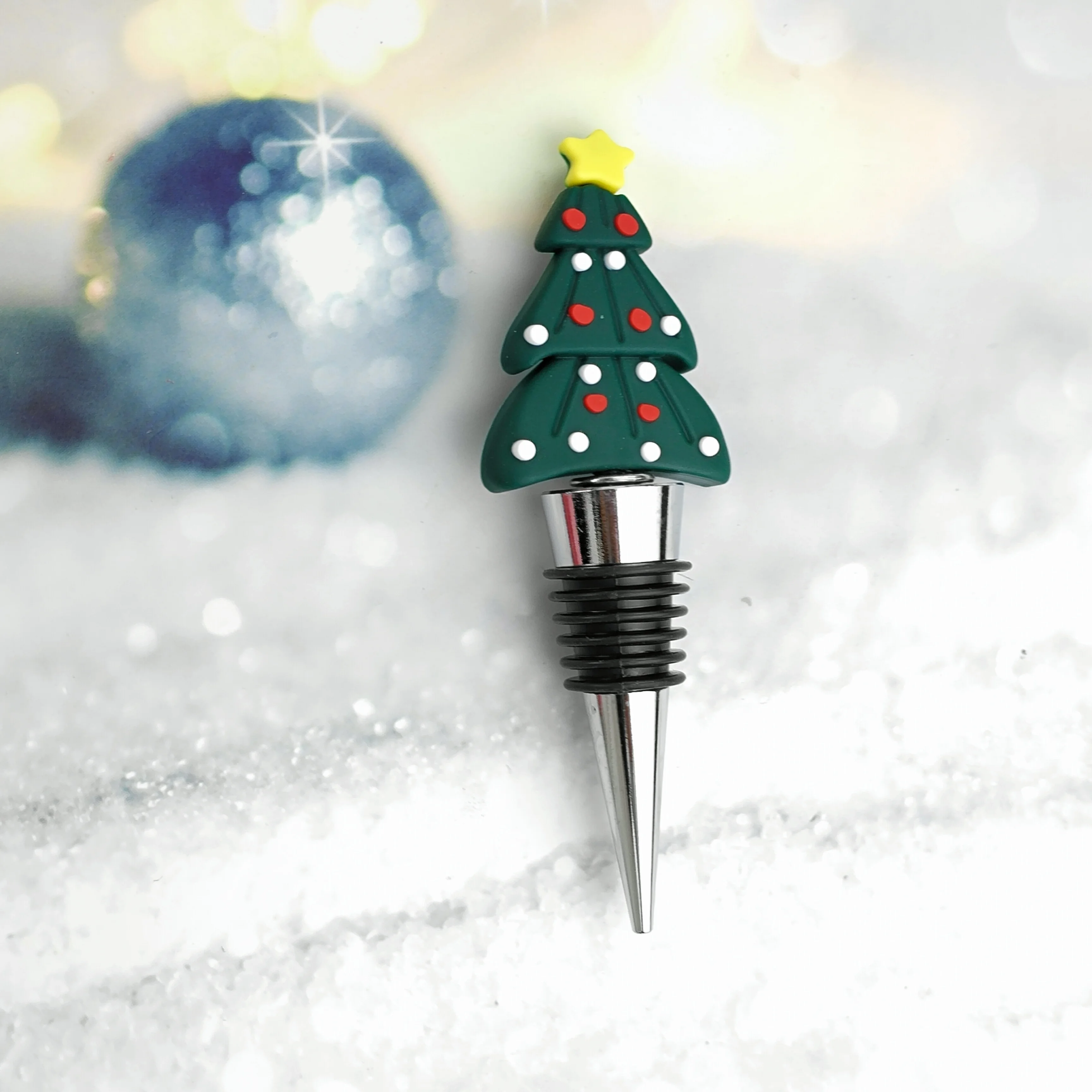 Christmas Tree Kitchen Utensils Eco-friendly Stopper Alloy Whiskey Vacuum Wine Bottle Stopper Bar Accessories