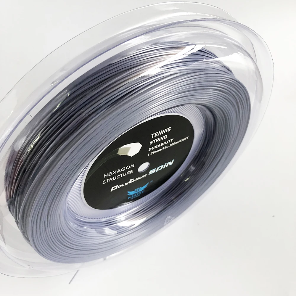 New arrival Spin Feeling  Co Polyester Hexagon  Quality Tennis racket string reel  For Professional Player  Grey color
