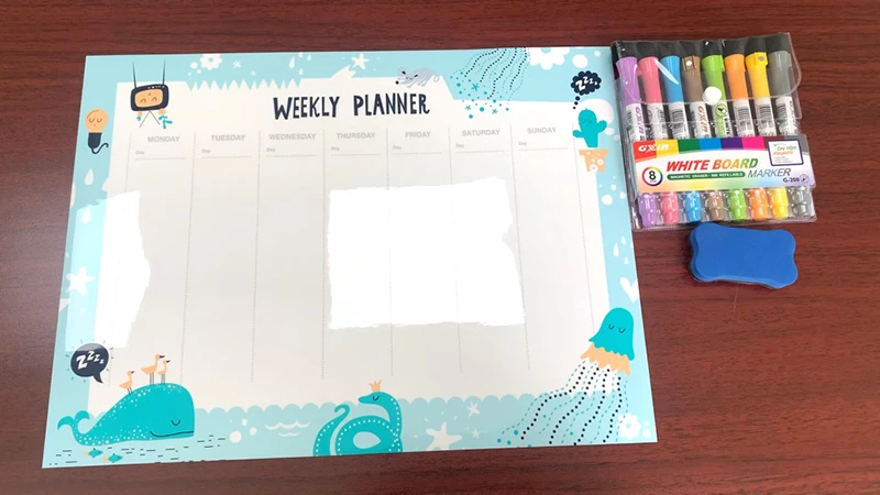 Customized Dry Erase Fridge Magnetic Calendar White Board Magnetic Calendar for Refrigerator Wall Home Kitchen Decor