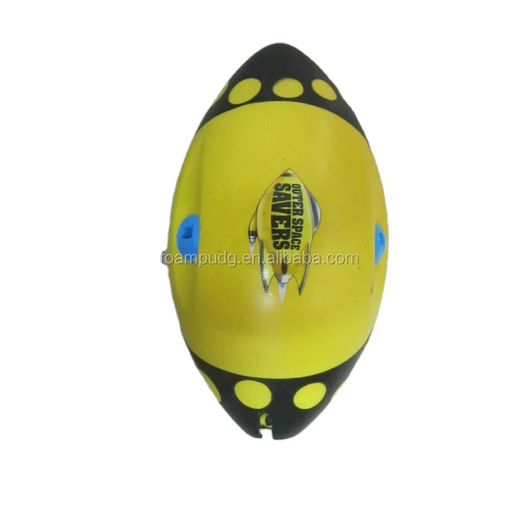 Factory custom logo color PU foam rocket stress ball with whistle