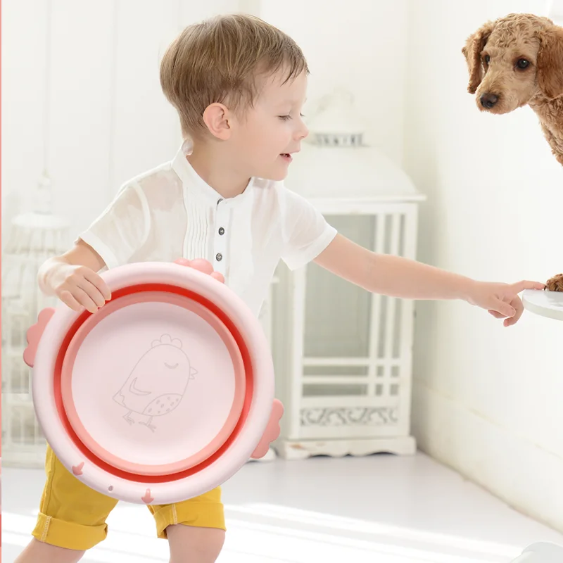 2020  portable foldable washbasin handles dish pan plastic washbasin travel washbowl for baby bath basin