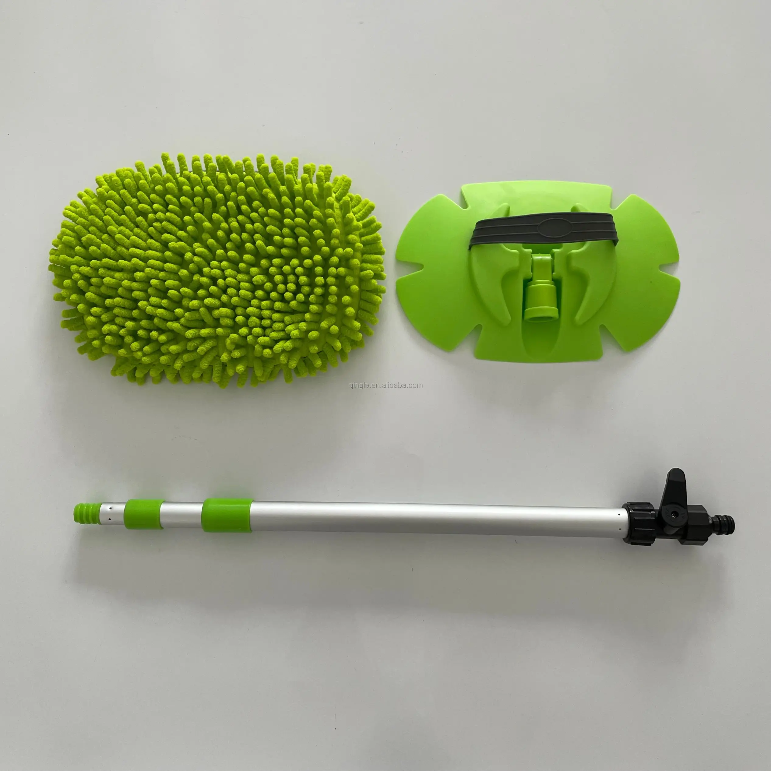 Qingle  Chenille car wash mop with Water Flow Through Telescopic aluminum  handle  extension  Pole for  Bus Wash Brush