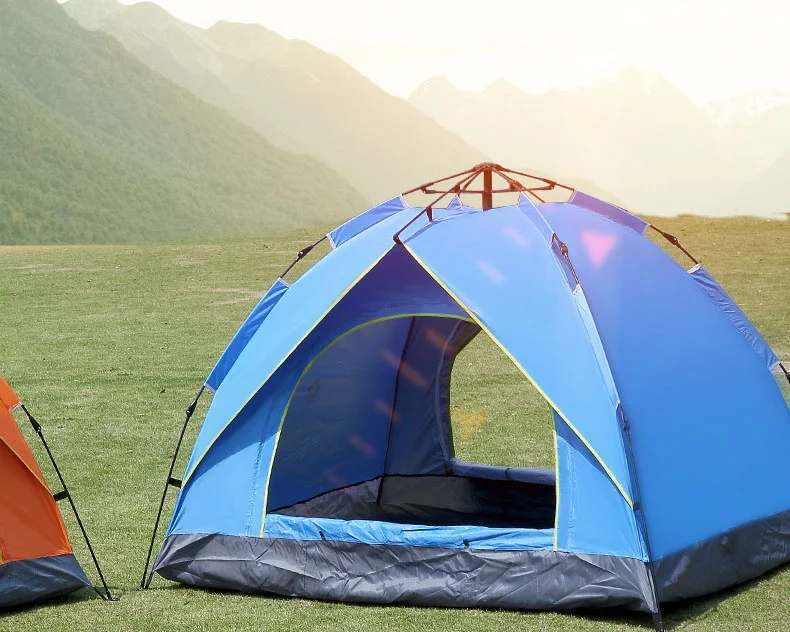 Stock Instant Pop Up Outdoor Tent 3-4 Person Portable Tent Automatic Tent Waterproof Windproof for Camping Hiking Mountain