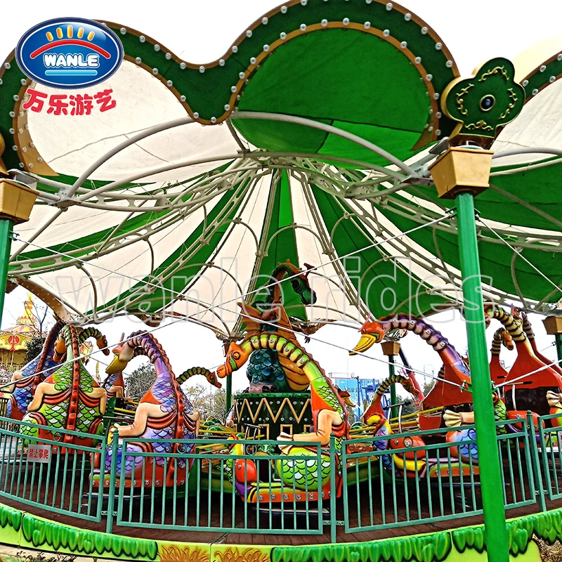 new design outdoor park games for kids carousel horse funfair amusement ride dreamy jurassic