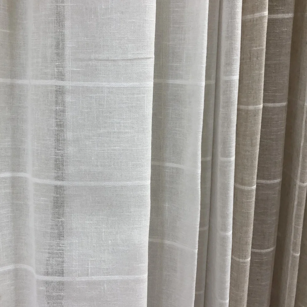 100% Polyester Sheer Curtain Fabric High Quality Plain Roll for Home Textile Woven with Slub Style Direct from Factories China
