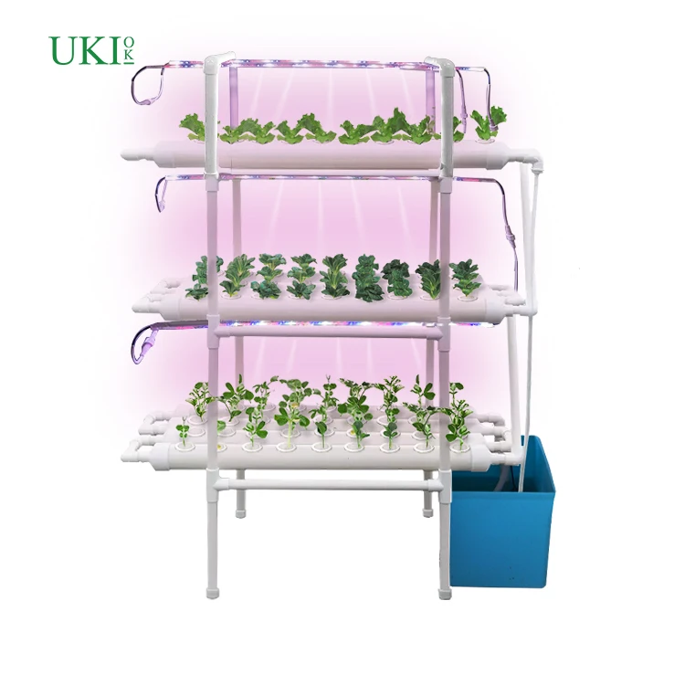 UKIOK Outdoor & indoor NFT Home Vertical Garden Hydroponic Growing Systems  with led light