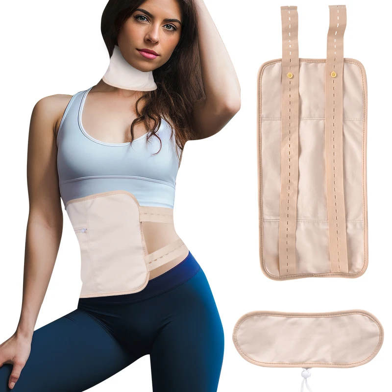 Double-sided Button Castor Oil Bag Waist Support Castor Oil Pack Compress Custom Logo Velvet Nylon & Cotton 1pc/opp Bag 7-15days