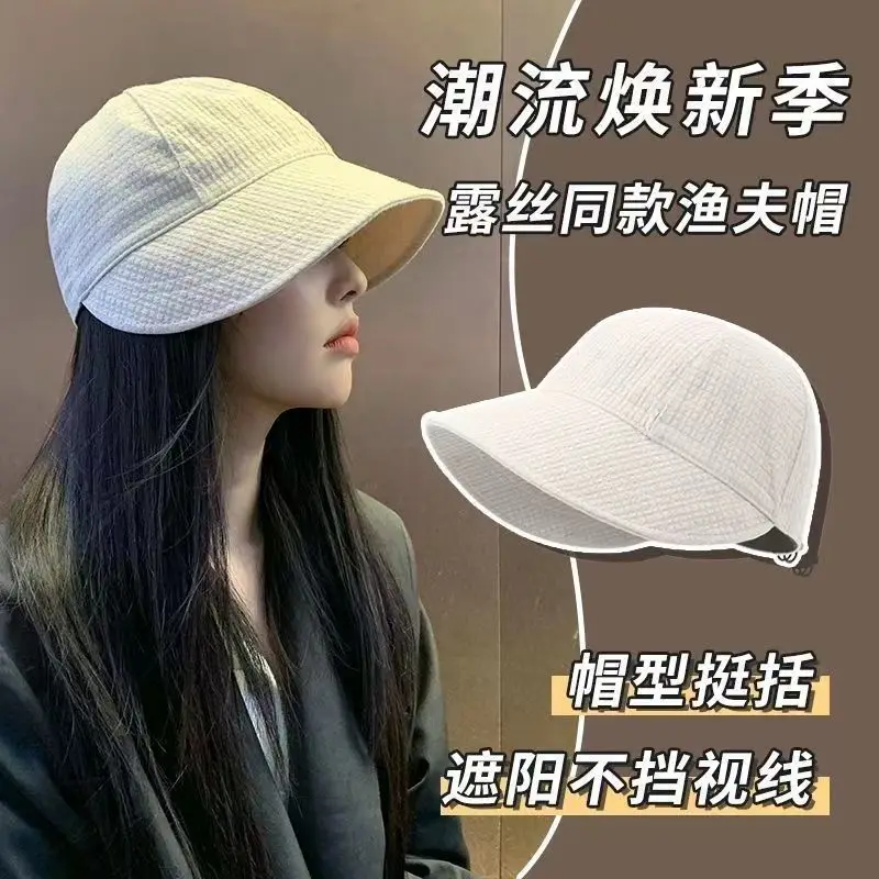 Spring and Summer 2023 New Style Showing Face Small Cap Summer Korean Style All-match Sun Protection Sun Hat Big Head Fisherman