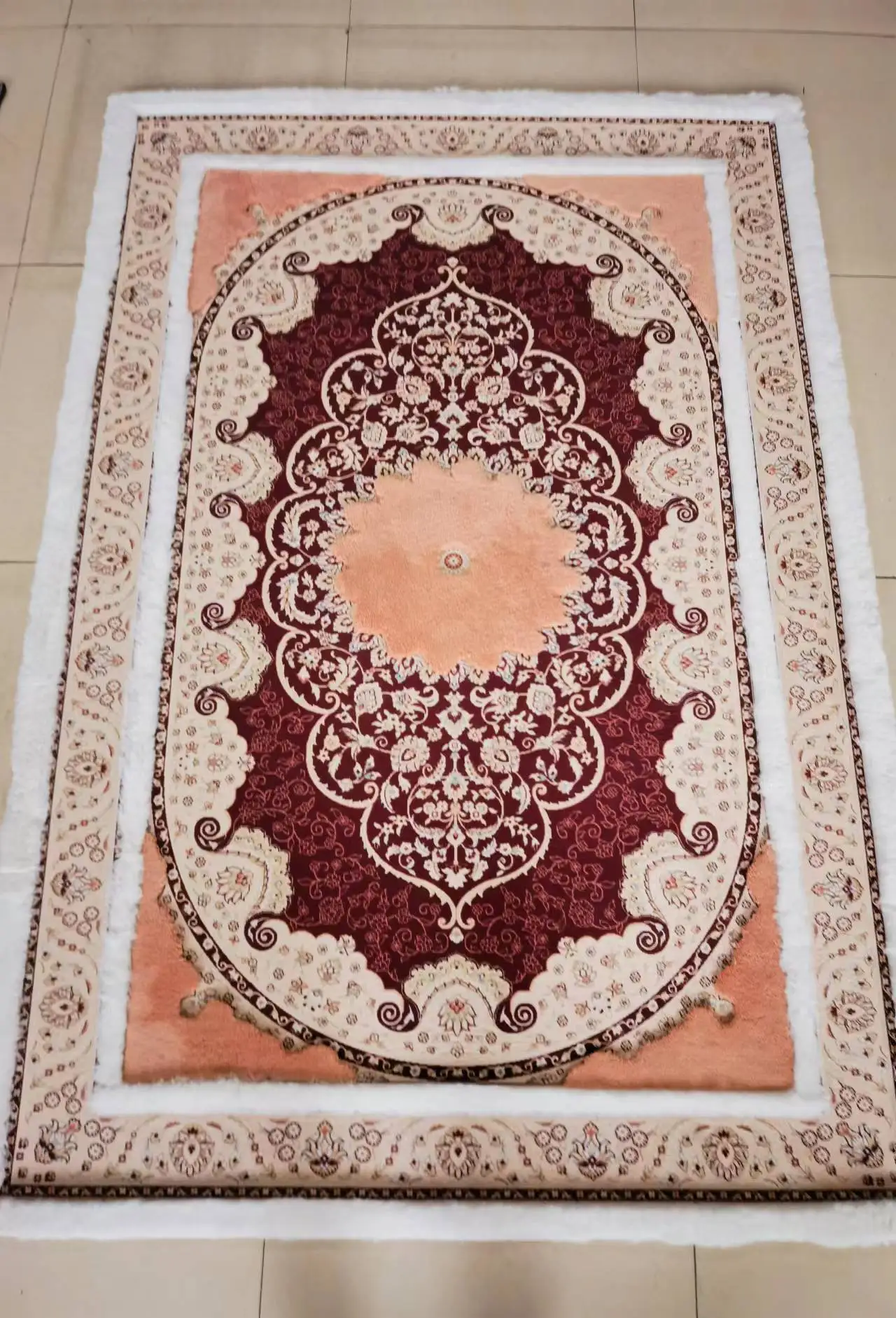 Moroccan White Fluffy Beni Ourain Hand Knotted Rug Woolen Custom New Rug Natural Fibers Carpet