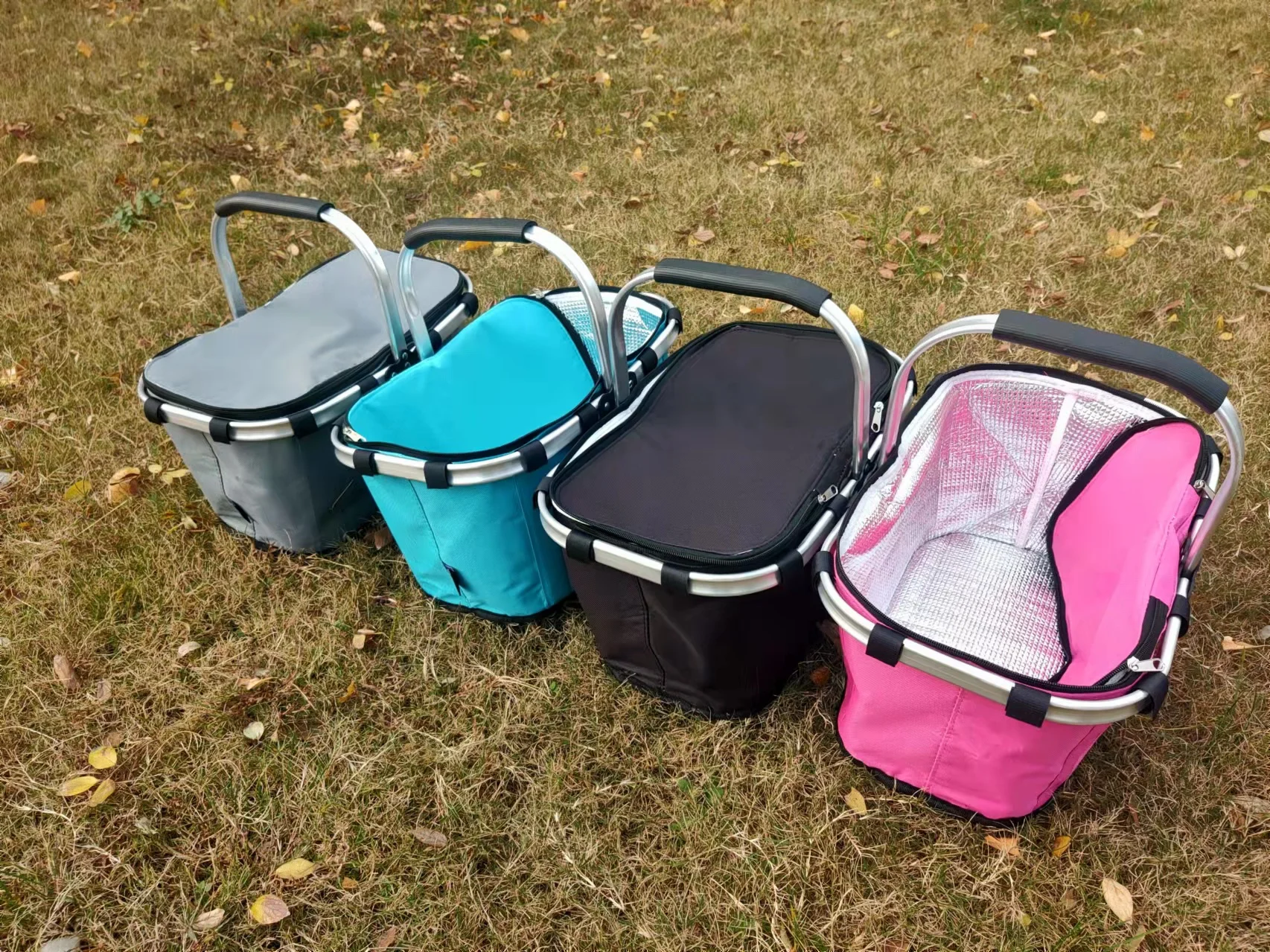 2022 New Hot Customized Folding Picnic Bag Insulated Cooler Basket Outdoor Camping Picnic Basket