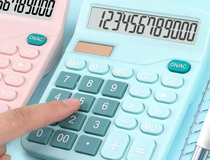 Custom Wholesale Factory Supply Original Dual Power Desktop True Solar Dual Power AA battery Desktop Office Calculator