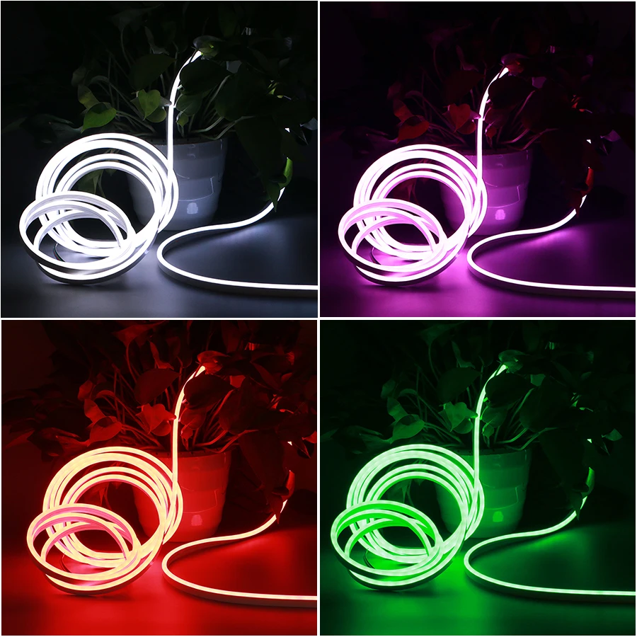 OEM Flex RGB Strip Light Luminous Effect Stripe Cutting Waterproof Signs Lamp Roll 12V Flexible Rope Tube Garden LED Neon Lights