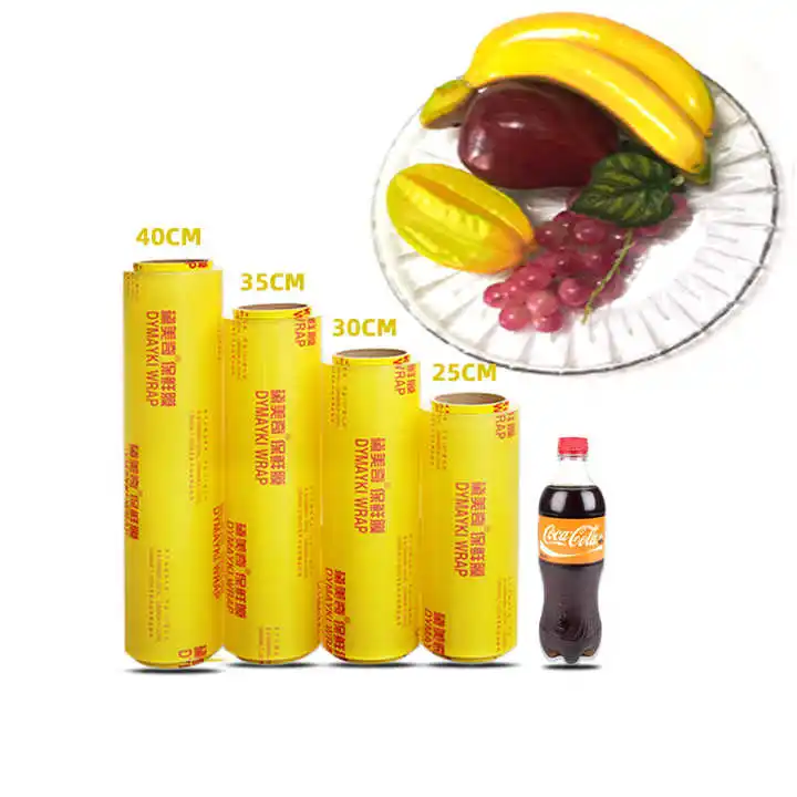 Fruit and vegetable store packaging disposable large roll supermarket commercial household kitchen PVC cling film