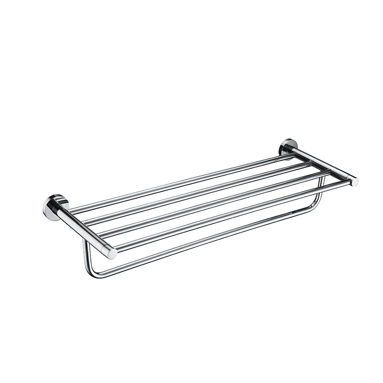 Hotel Chrome Bathroom Double Towel Bar Shelf Rack Accessories Wall Mounted Towel Rack