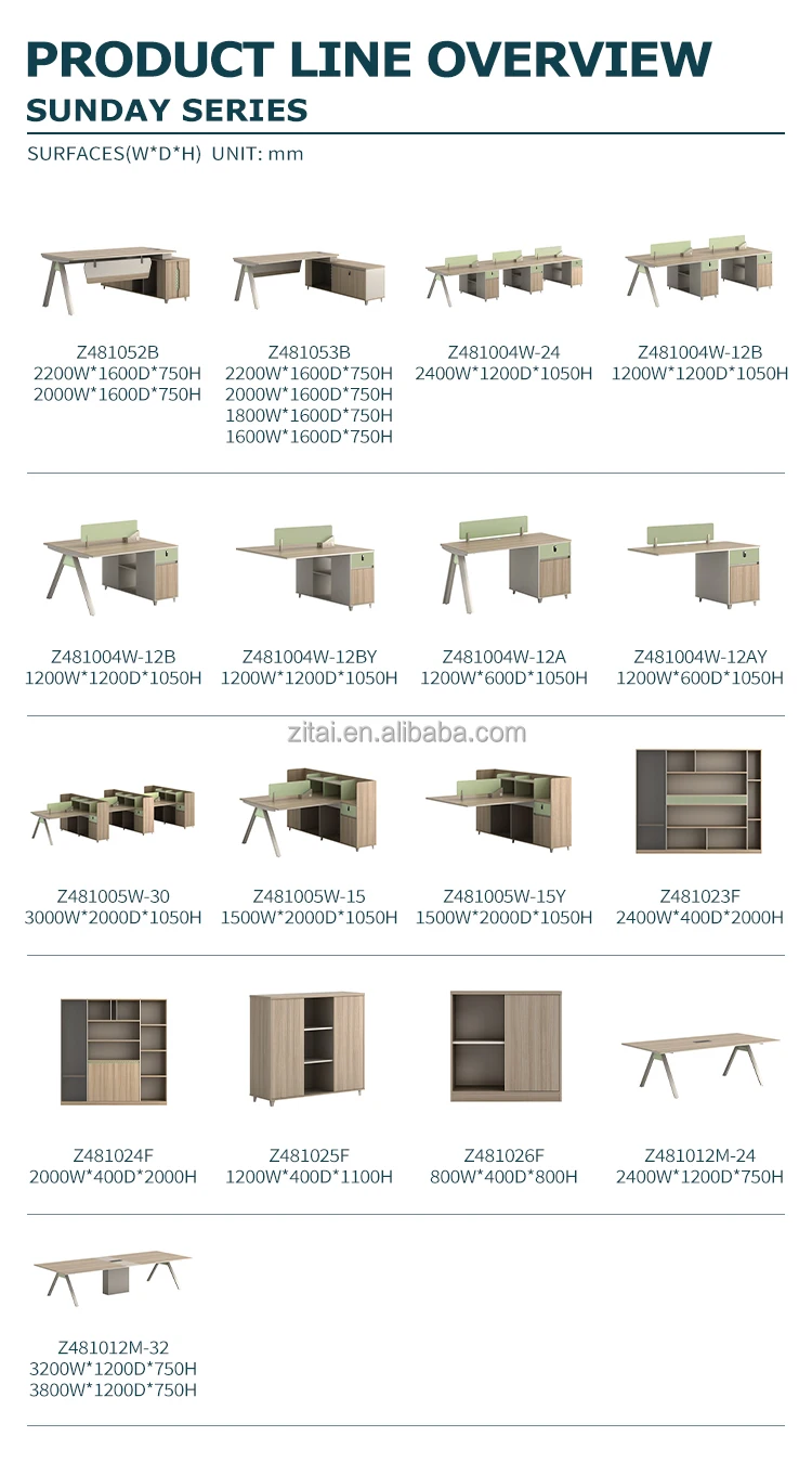 Zitai Office furniture conference benches simple modern small panels training tables rectangular desks meeting table