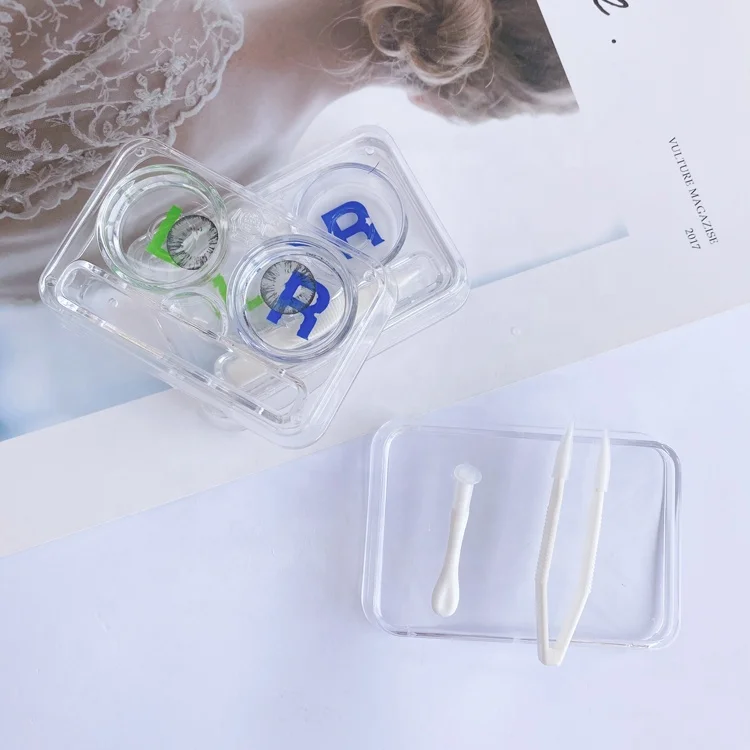 novel transparent eye contact case mesa  wear contact lenses accessories wholesale