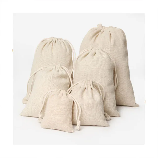 Reusable Customize Organic cotton dust bags Eco-Friendly muslin pouch for handbag shoes
