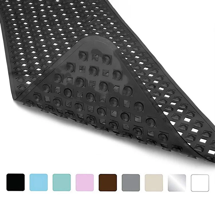Stylish Machine Washable Ultra Soft Bathtub Mat Custom Lengthened Pvc Bathroom Non-slip Mat With Suction Cup