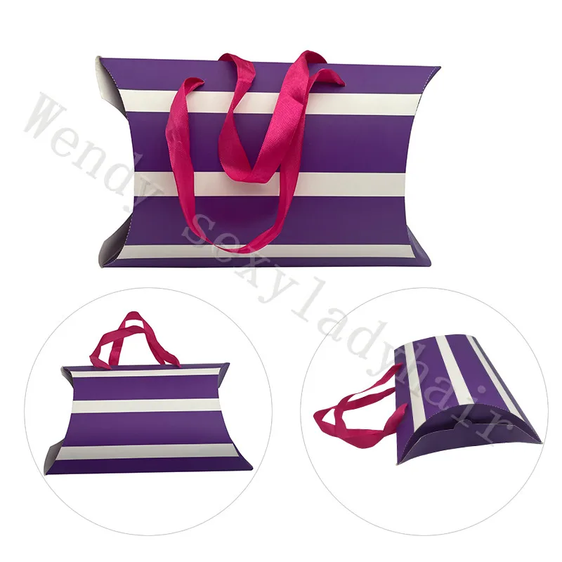 WY1 Customize Foldable Magnetic Ribbon Bow Luxury Gift Cardboard Shipping Mailer Paper Box For Wig