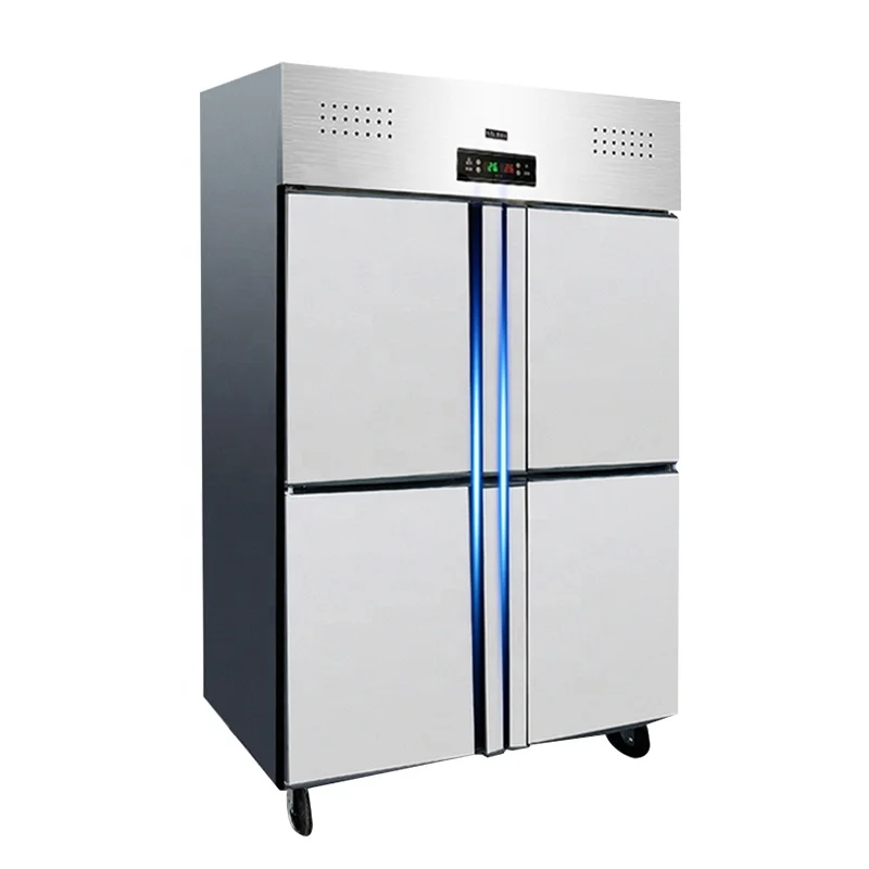 Commercial stainless steel fresh-keeping freezer cabinet Restaurant kitchen refrigeration worktable.