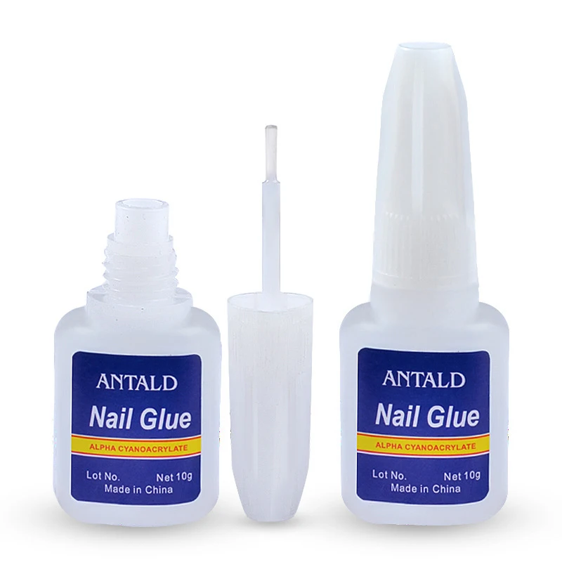 10g Blue Bottle Liquid Nail Glue With Brush for Artificial Fingernails