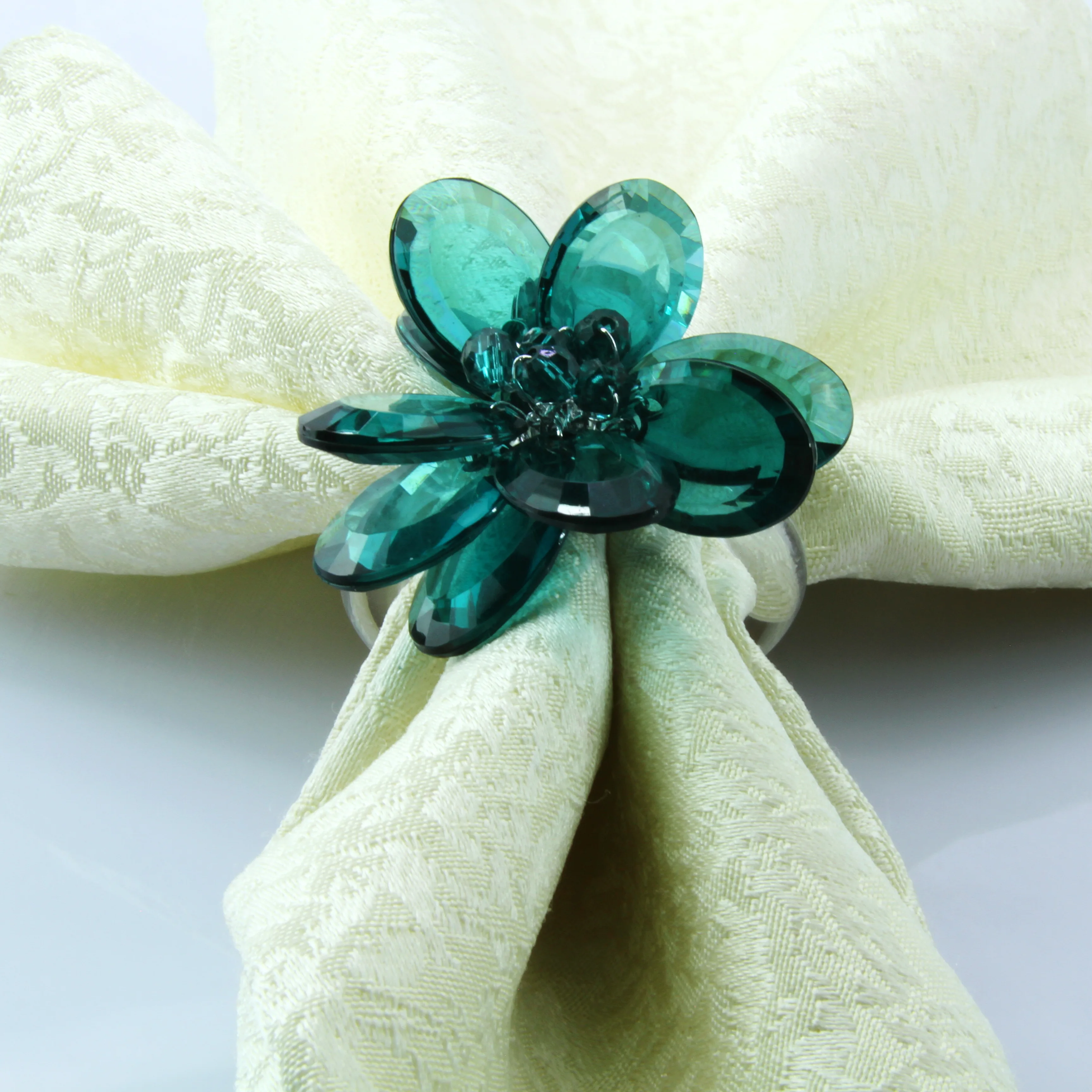 Acrylic flower napkin ring handmade decoration napkin holder many colors
