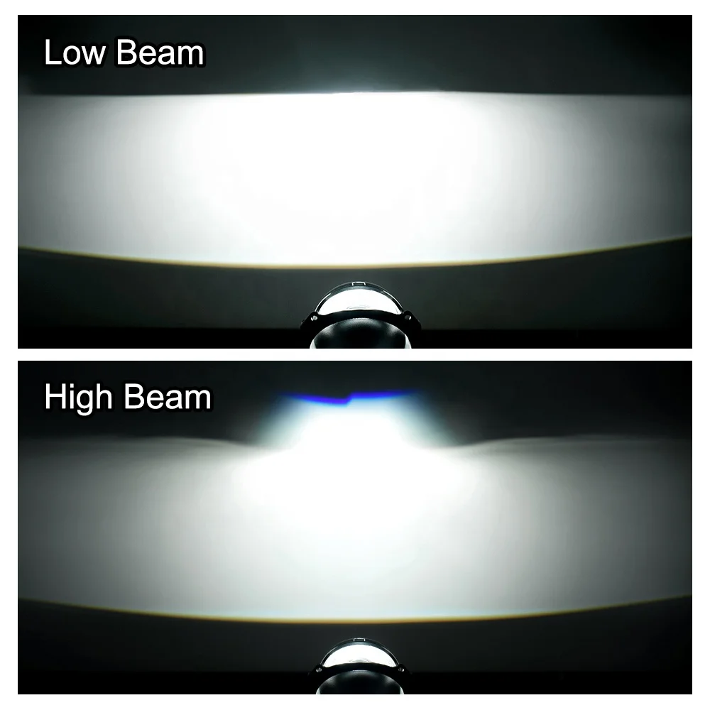 Auto Lighting System 3 Inch Car LED Fog Light High Low Beam 75W Bi LED Projector Lens White Car Headlights