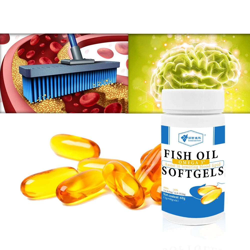 Hot sale Omega3 deep sea fish oil softgel supplements fish oil 1000mg DHA 12 EPA 18 soft capsules