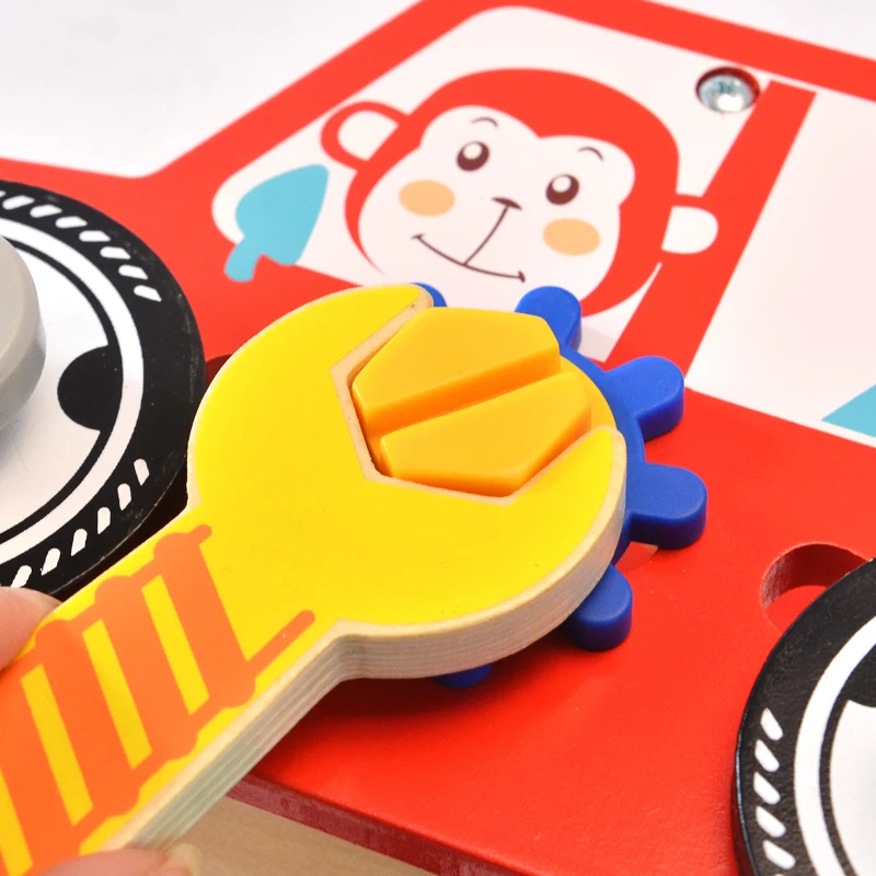 Kid early educational toy  learning wooden  construction vehicle toy