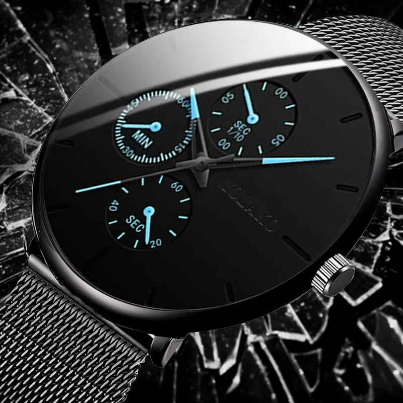 2020 Fashion Mens Watch Minimalist Luxury Ultra Thin Stainless Steel Mesh Band Wrist Watch Analog Quartz Watches Relojes Hombre