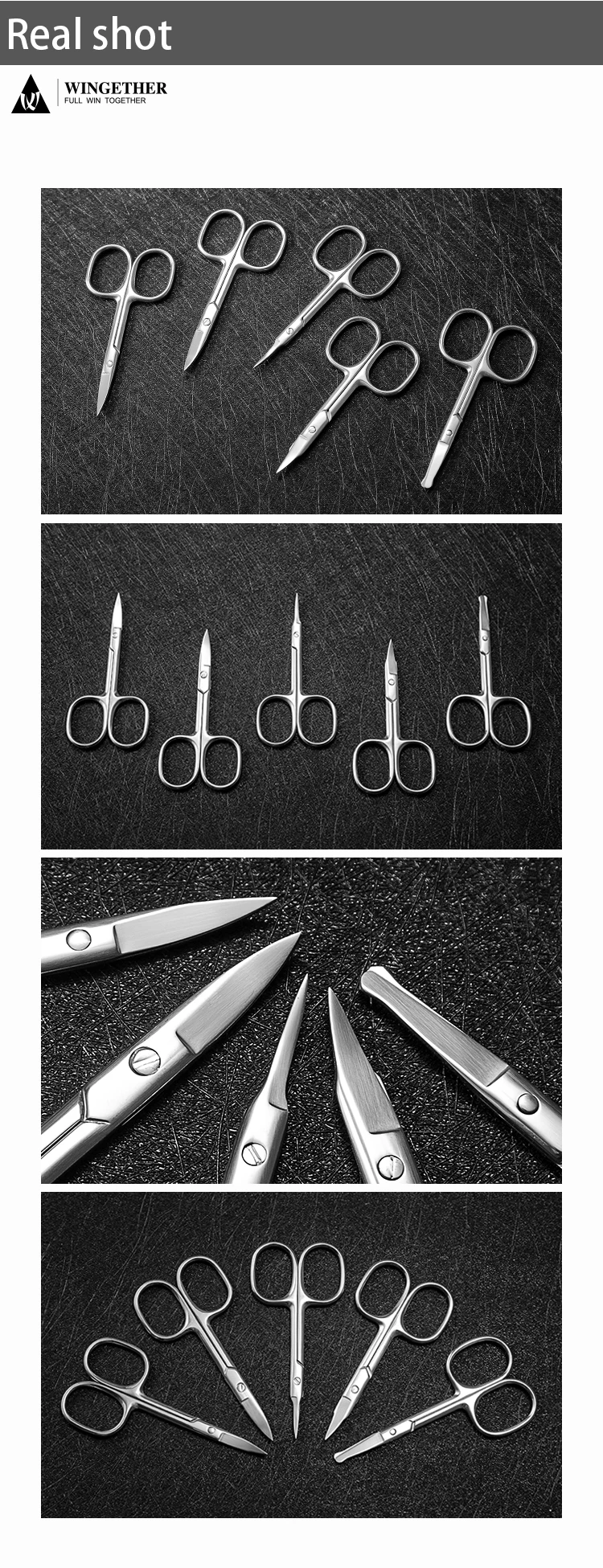 Wingether Amazon Hot Sell Wholesale Scissors Sharp Stainless Steel Cuticle Scissors Classical Cuticle Scissors