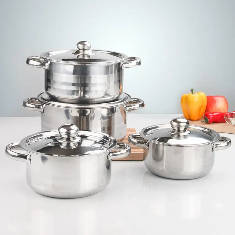 Hot Selling Stainless Steel Cookware Set Household soup stock pot Non-stick Cookware Kitchen with Stainless Steel Lid