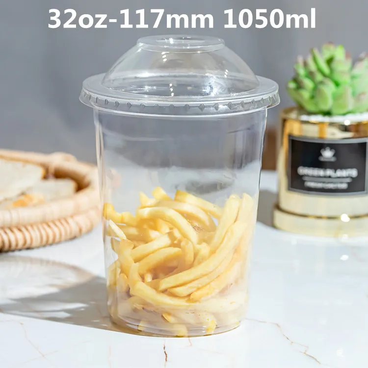 8oz 117mm good quality deli container, disposable plastic dishes, food packing box PET R-PET recycled material round containers