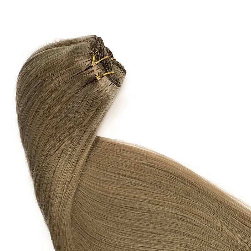 
Wholesale Super Quality 100% Machine Sewing Double Wefted Colored Human Hair Weft Extension 