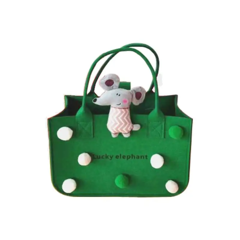 Оптовая продажа, Экологически чистая фетровая сумка для покупок, Подарочная сумка, фетровая мультяшная Сумка-тоут