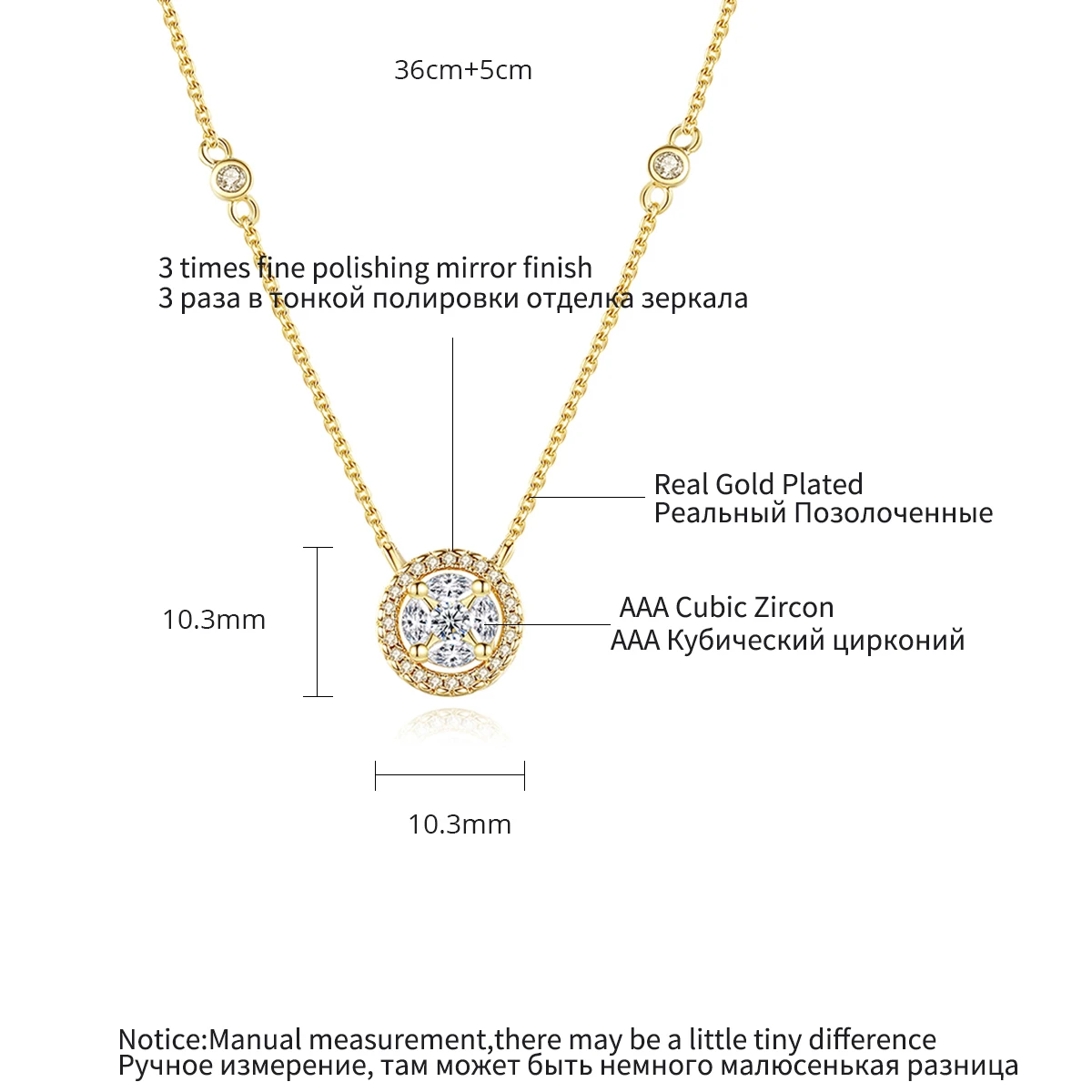 LUOTEEMI Trendy Dainty Chains Necklace Cubic Zircon Womens Necklaces 202118K Gold Plated Charm Pendant