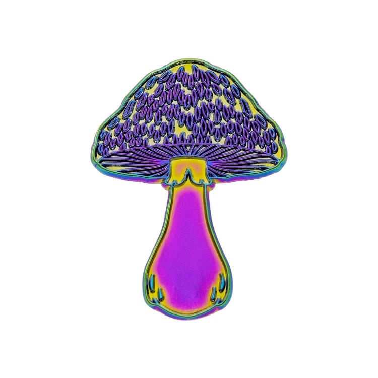 Manufacturer Design Custom Metal Badge Pin Die Casting Soft Enamel Mushrooms Logo Cute Badge Pin