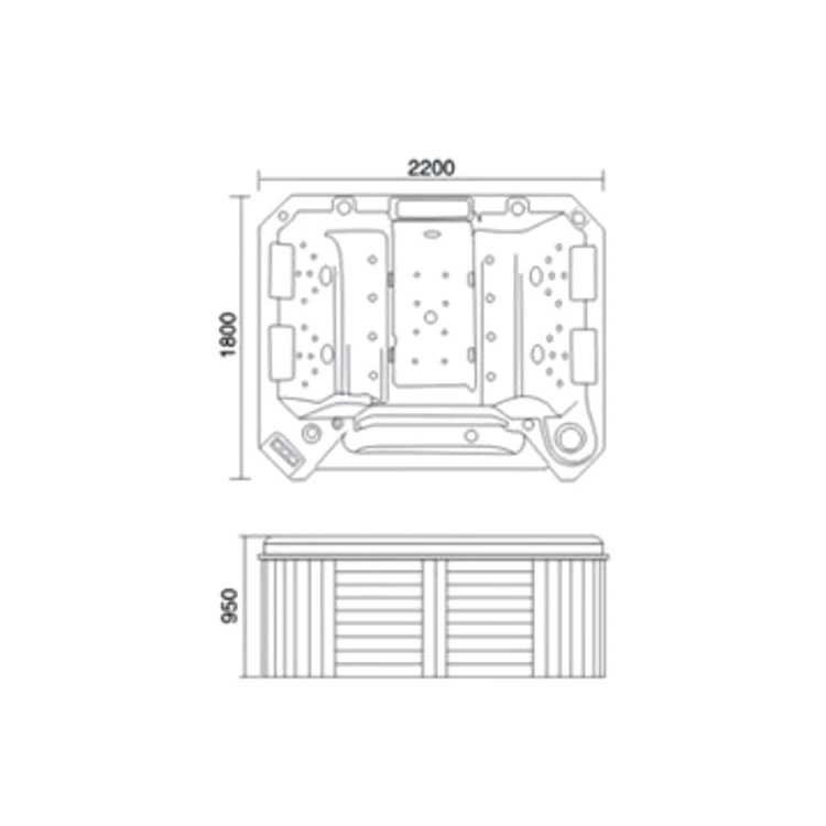 modern Square Shaped whirlpool acrylic massage spa bathtub hot tub outdoor china