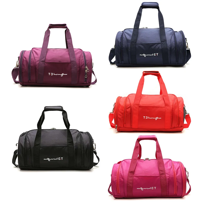 Lastest trendy big duffle travel bag for men weekend black and purple gym sports shoe bags
