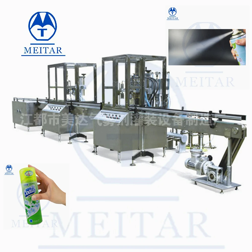 QGQ750 автоматическая линия наполнения и упаковки Аэрозольных Баллончиков