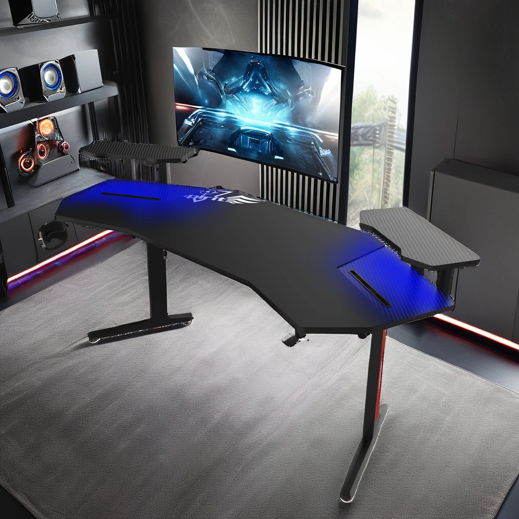 Большой Настольный игровой стол 180 см RGB с подстаканчиком, выдвижной игровой стол из углеродного волокна с подставкой для монитора
